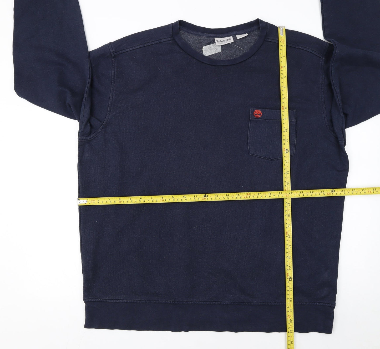 Timberland Men’s Blue 2XL Crew Neck Cotton Pullover Sweatshirt