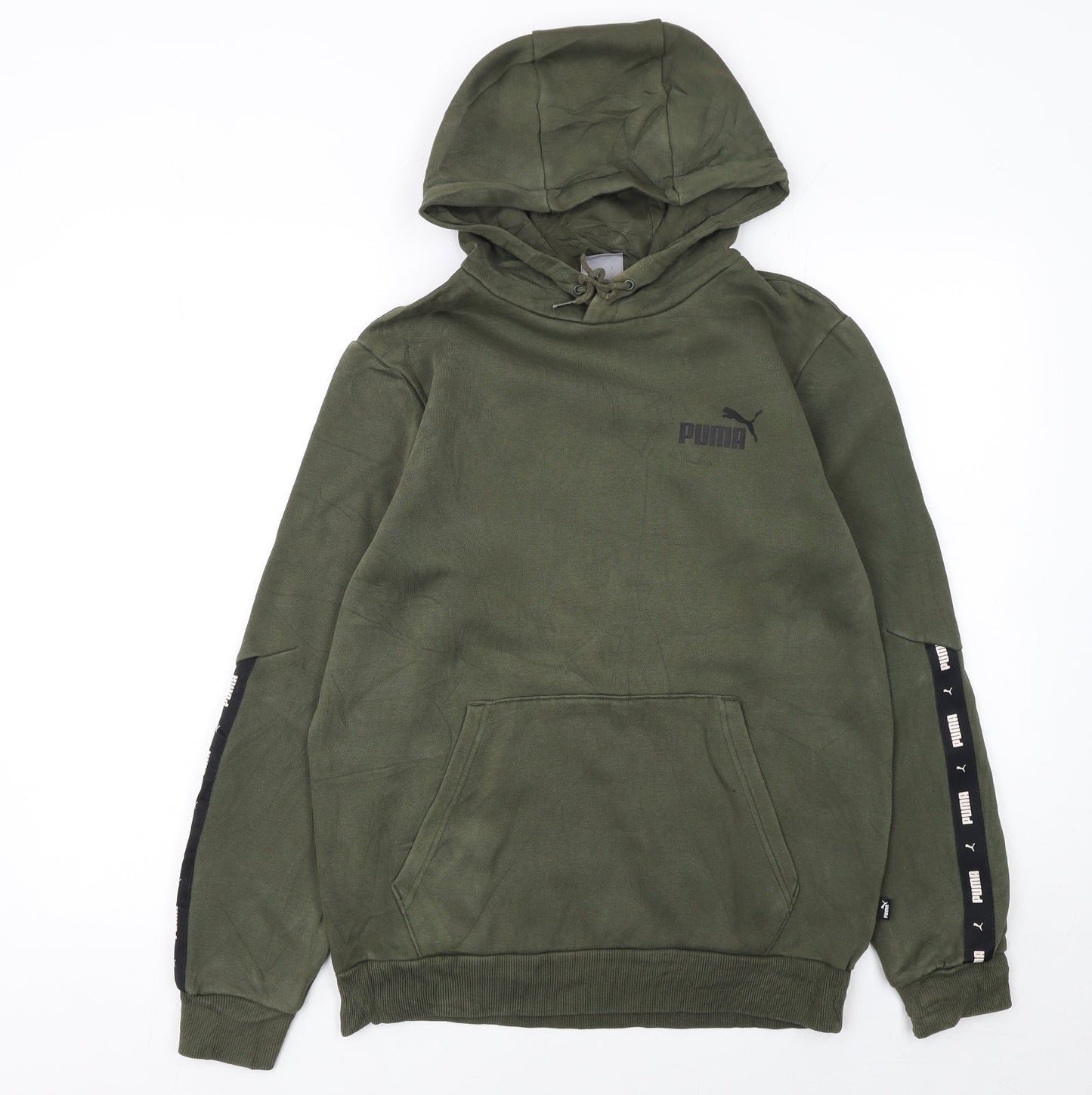 Puma Men’s Green Pullover Hoodie Small Logo Regular Fit