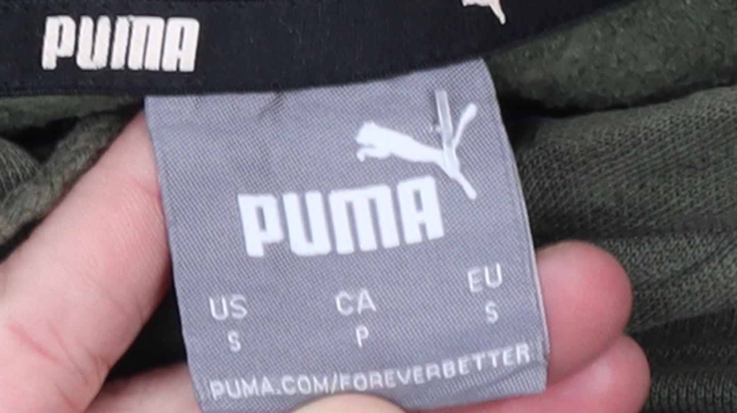 Puma Men’s Green Pullover Hoodie Small Logo Regular Fit