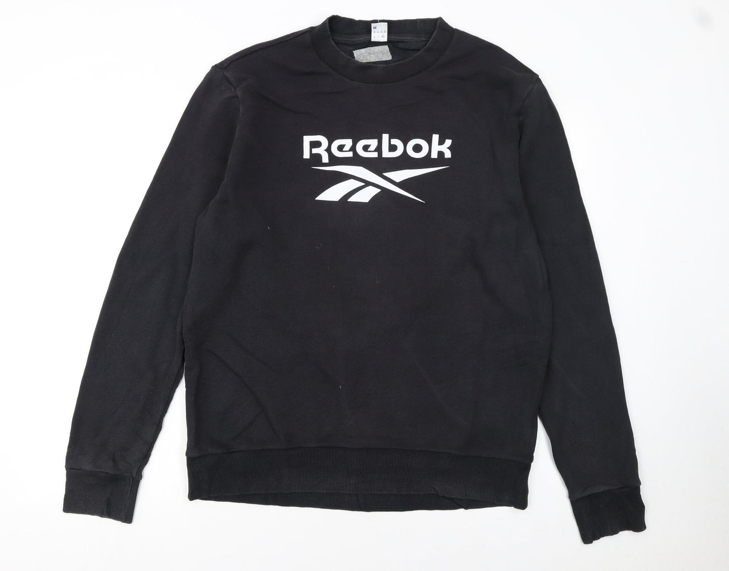 Reebok Men's Black Crew Neck Sweatshirt Size M Cotton Blend