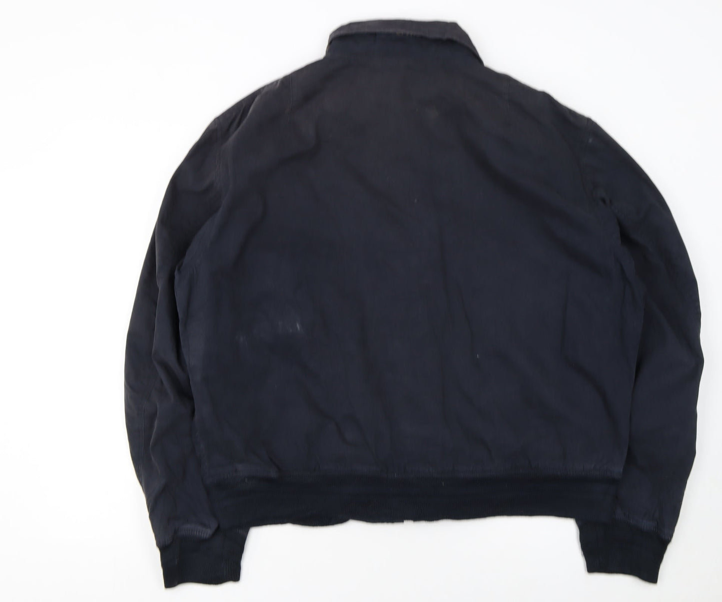GANT Men's Blue Cotton Nylon Bomber Jacket L Full Zip Casual