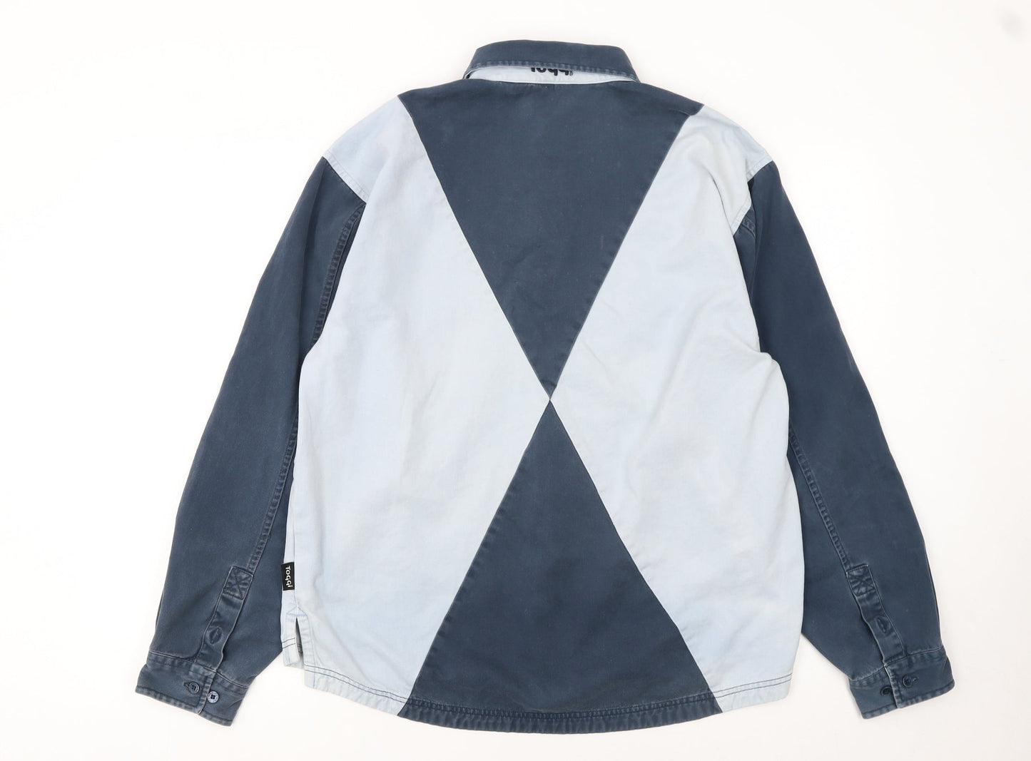 Toggi Men's Blue Colourblock Cotton Long Sleeve Collared Shirt XS
