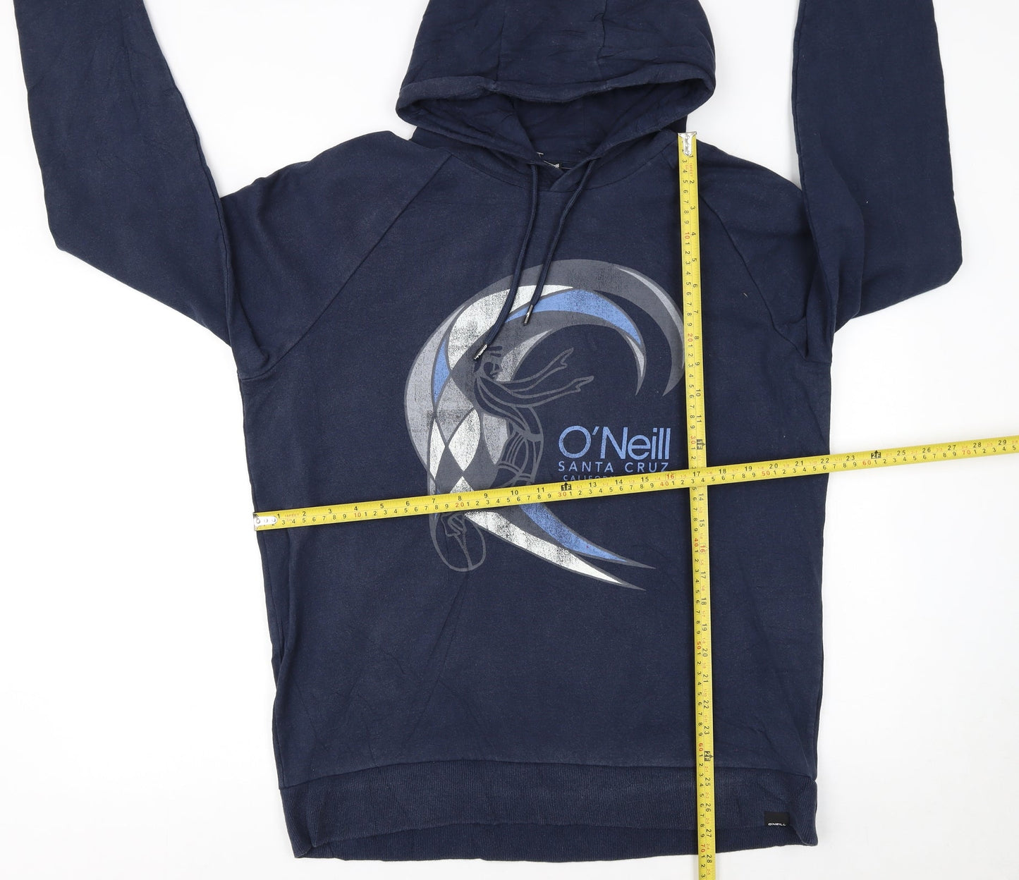 O'Neill Men's Blue Pullover Hoodie L Graphic Surf Style