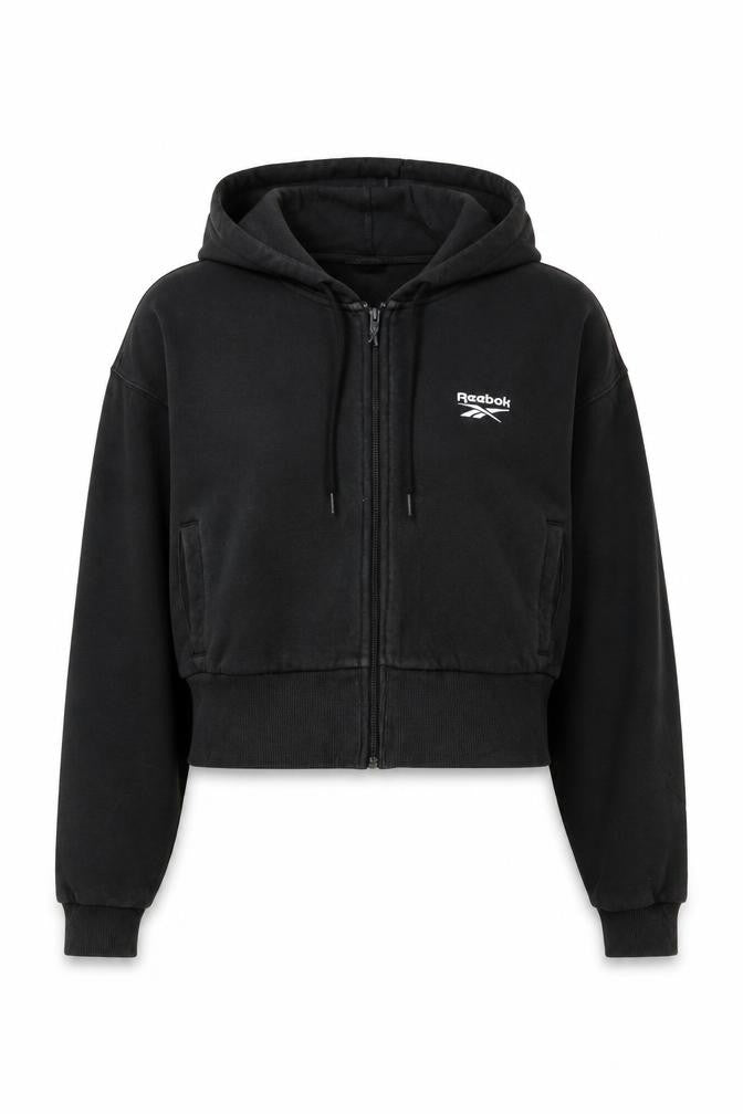 Reebok Women's Black Full Zip Hoodie Medium 12-14 Hooded Sweatshirt