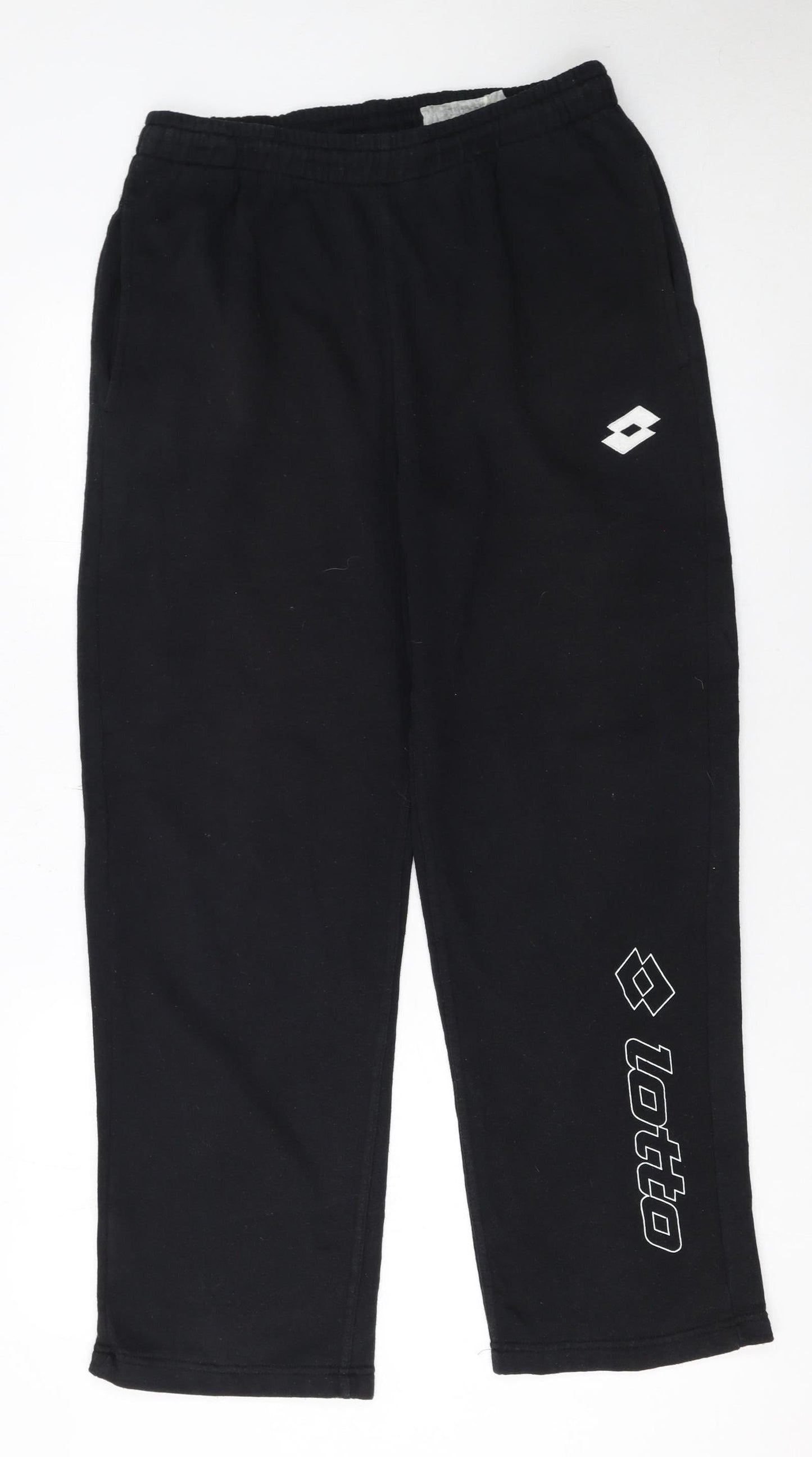 Lotto Women Black Fleece Sweatpants L Regular Fit Comfort Sportswear