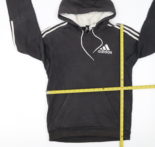 Adidas Women Black Pullover Hoodie Small Hooded Sweatshirt