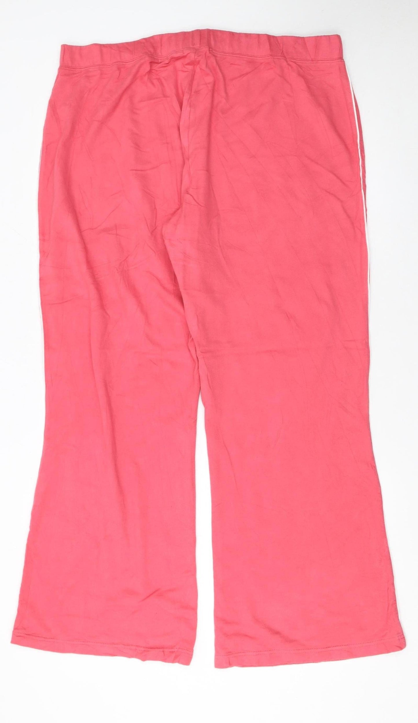 South Womens Pink Wide-Leg Jersey Trousers Size 22L Elastic Waist