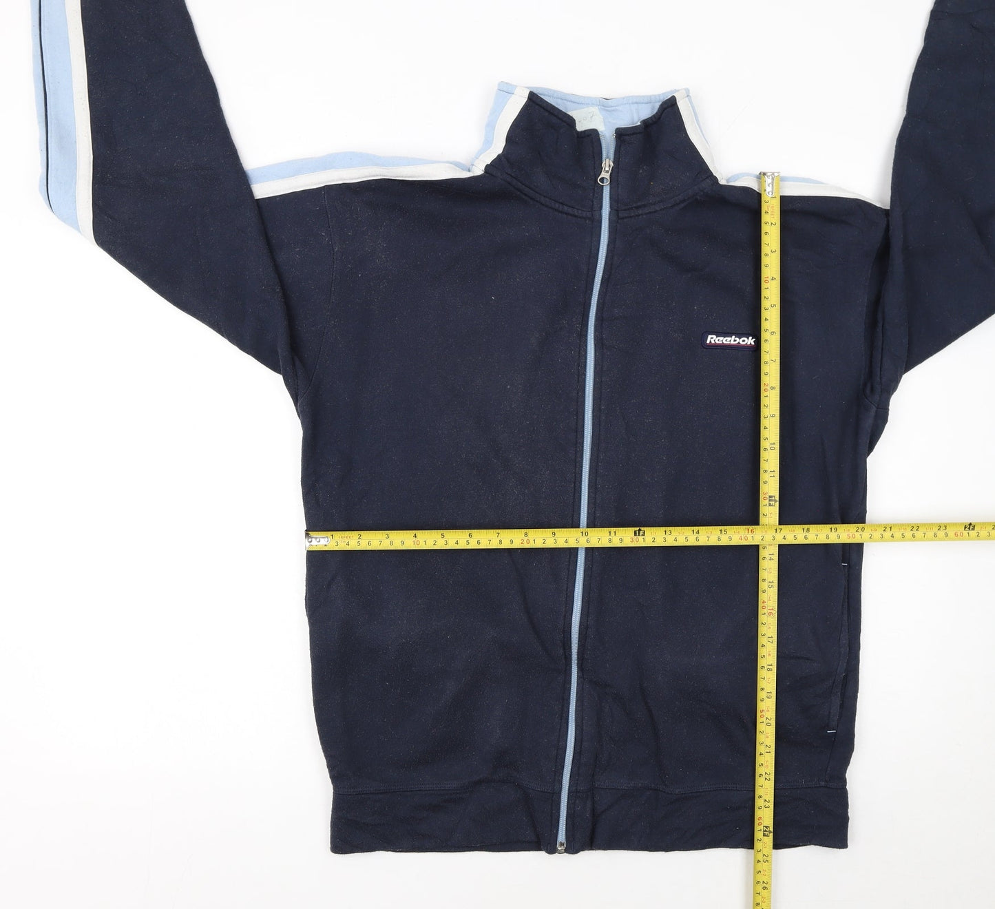 Reebok Mens Blue Track Jacket L Retro Full Zip Lightweight Sportswear