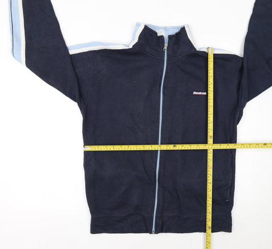 Reebok Mens Blue Track Jacket L Retro Full Zip Lightweight Sportswear