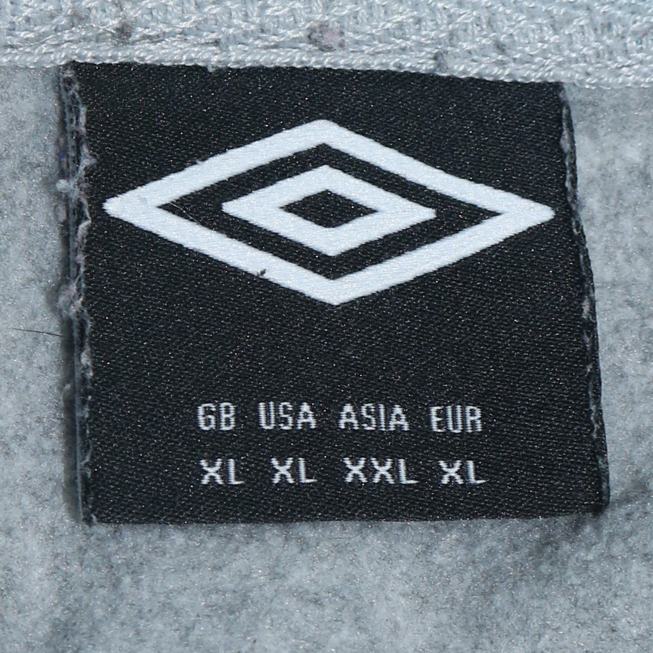 Umbro Mens Grey Full Zip Hoodie XL Lightweight Sports Fleece