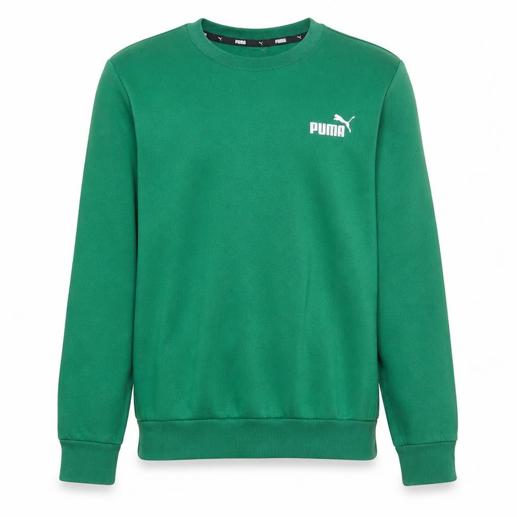 Front view of Puma men’s green crew neck pullover sweatshirt xs