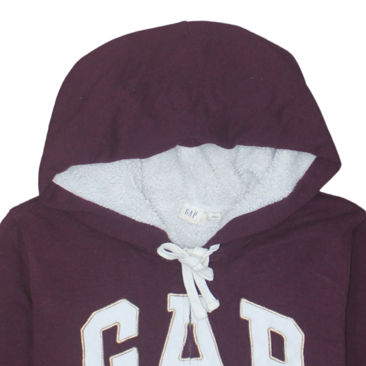 GAP Women Burgundy Full Zip Hoodie Size L Sherpa Lined Casual
