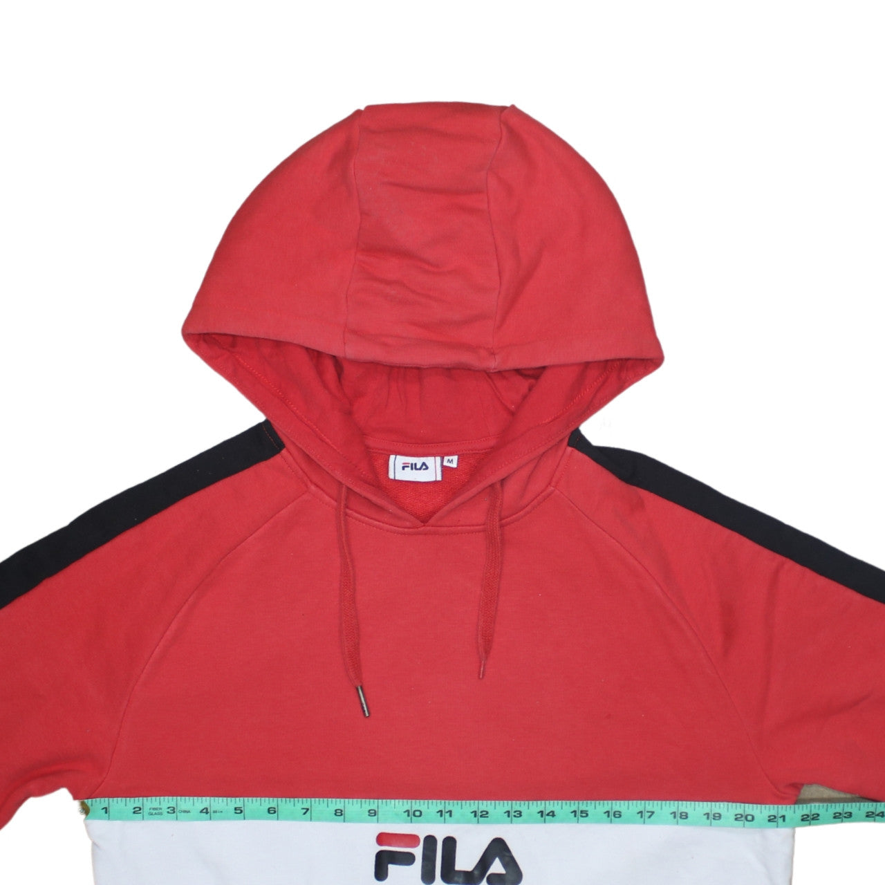 Fila Women's Red Pullover Hoodie Medium Cotton Blend Logo Style