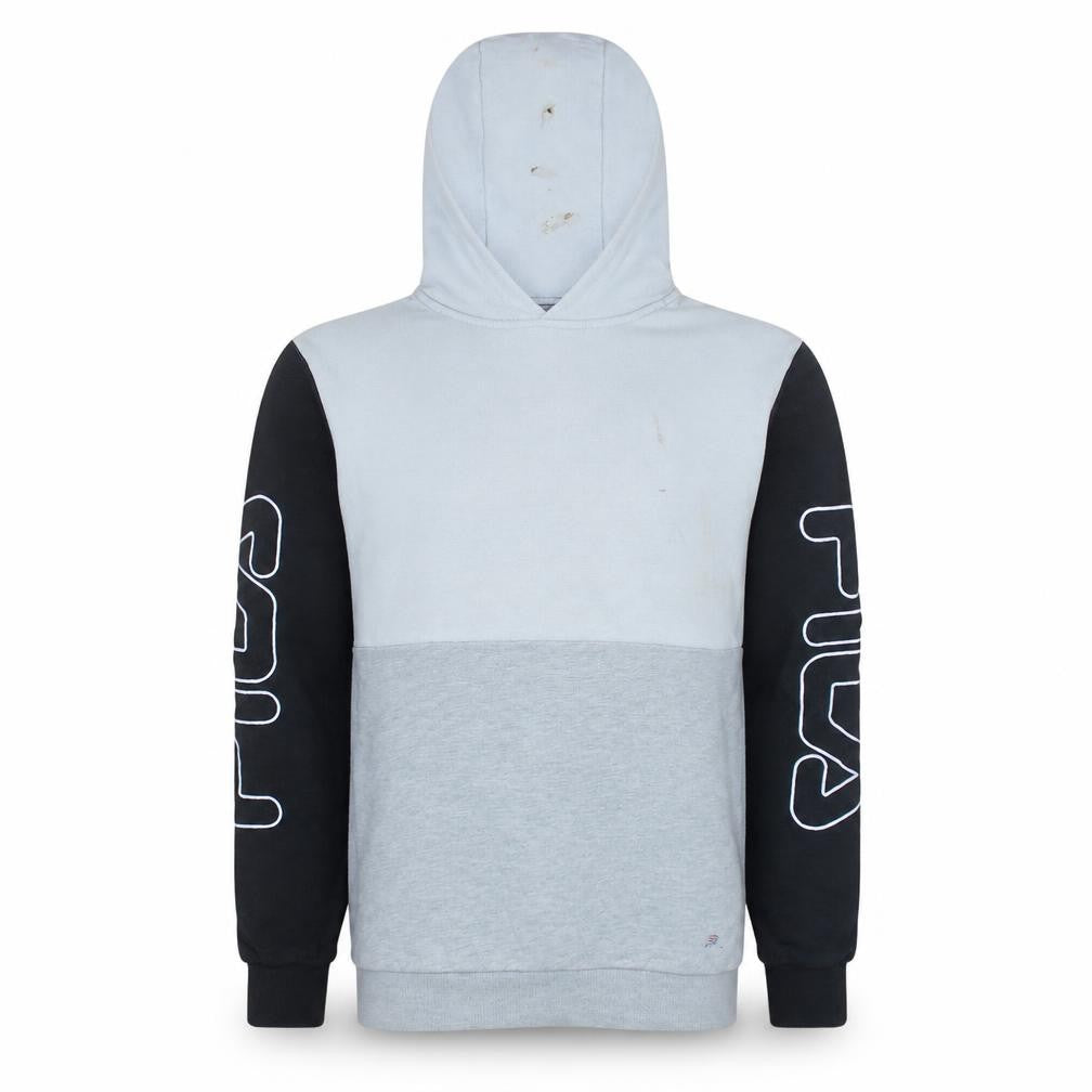 Fila Men’s Grey Pullover Hoodie XS Logo Graphic Hooded Sweatshirt