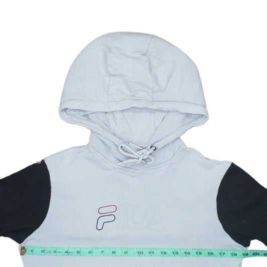 Fila Men’s Grey Pullover Hoodie XS Logo Graphic Hooded Sweatshirt