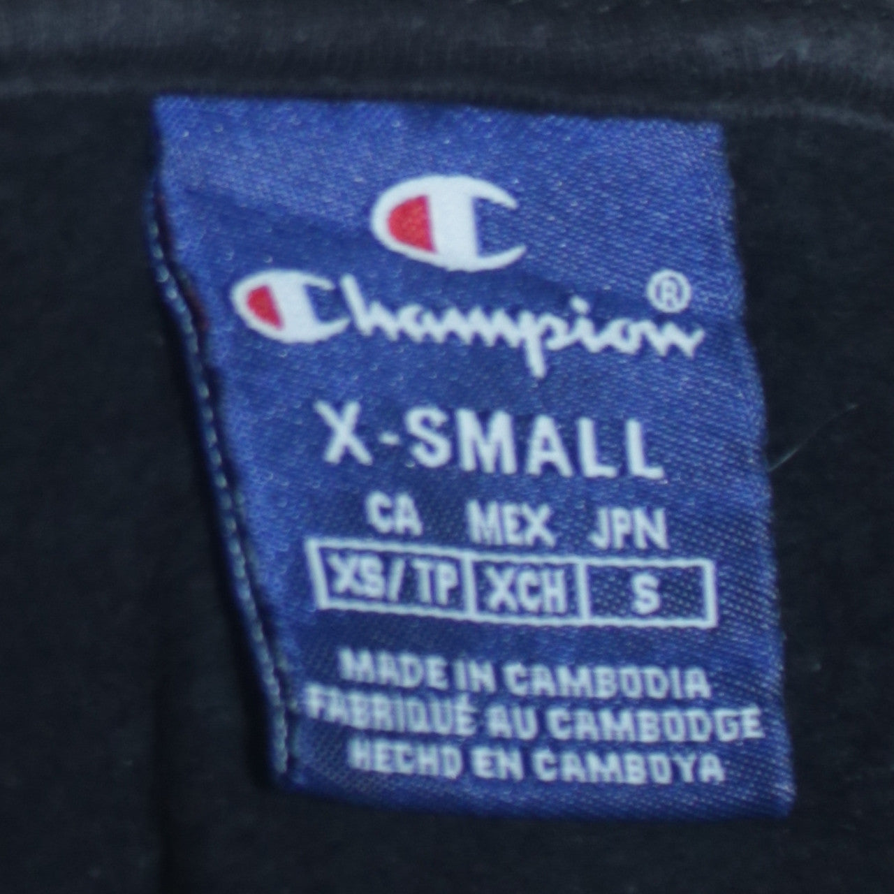 Champion Women's Black XS Pullover Sweatshirt with Logo Embroidery