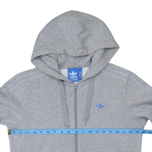 Adidas Men Grey Full Zip Hoodie Size S Classic Sportswear