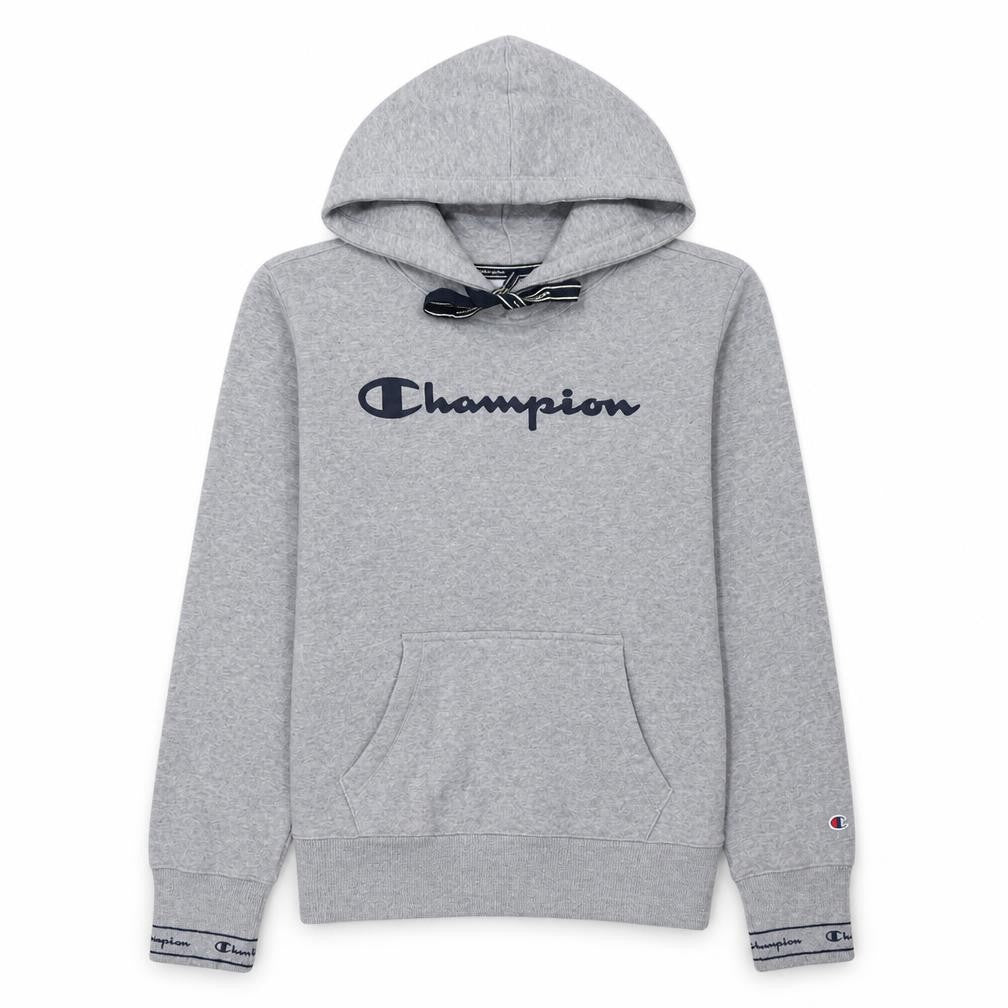 Champion Womens Grey Hoodie Medium Pullover Cotton Blend Logo