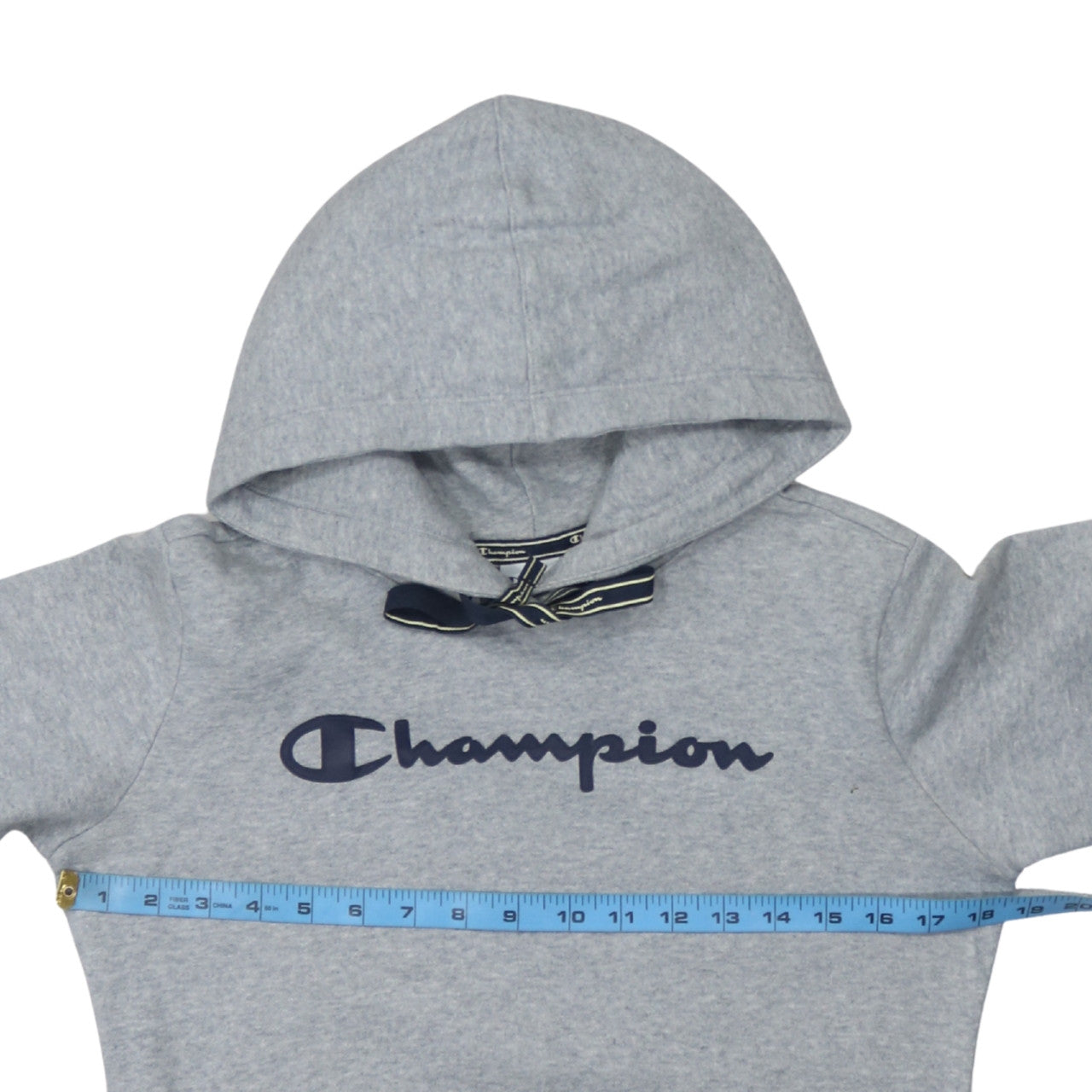 Champion Womens Grey Hoodie Medium Pullover Cotton Blend Logo