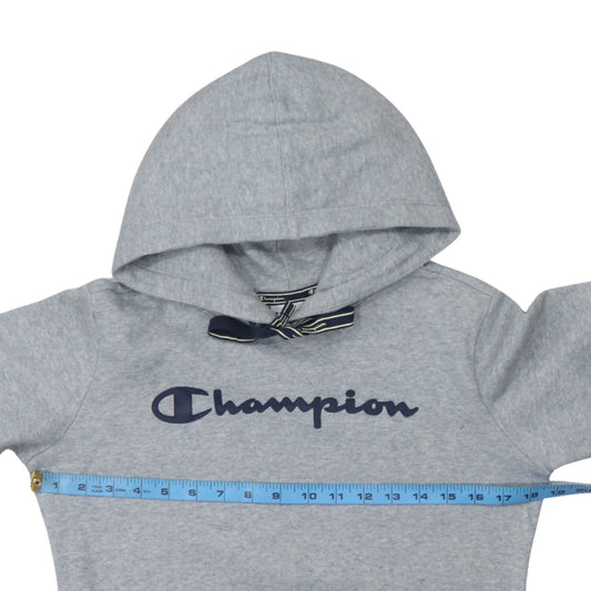 Champion Womens Grey Hoodie Medium Pullover Cotton Blend Logo