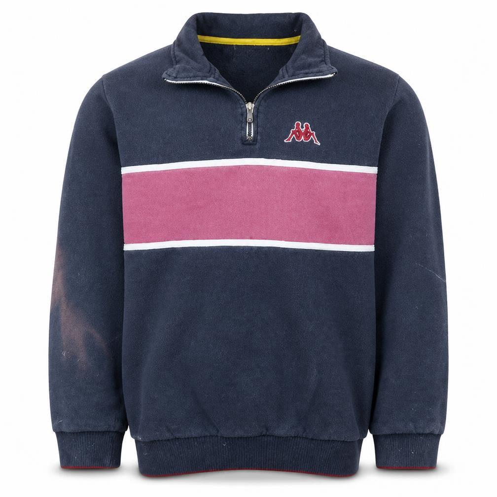 Kappa Men's Blue 2XL Fleece 1/4 Zip Sports Sweatshirt