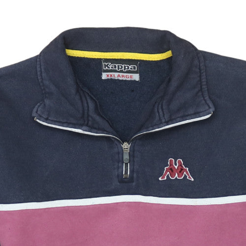 Kappa Men's Blue 2XL Fleece 1/4 Zip Sports Sweatshirt