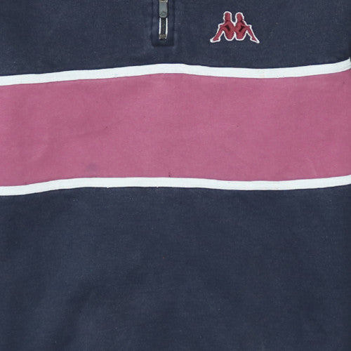 Kappa Men's Blue 2XL Fleece 1/4 Zip Sports Sweatshirt