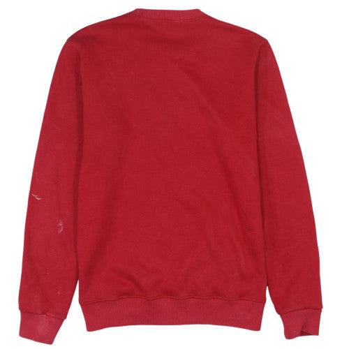 Tommy Hilfiger Mens Red Small Pullover Sweatshirt Crew Neck Fleece