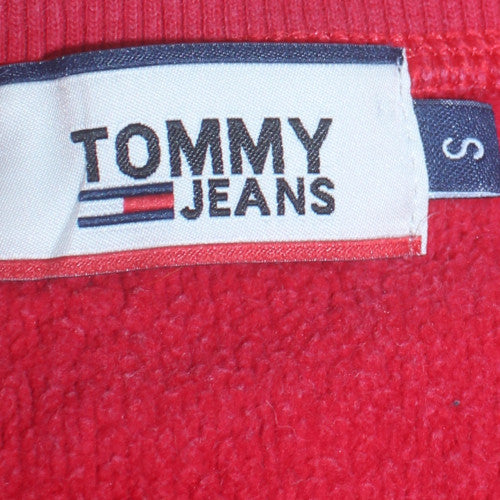 Tommy Hilfiger Mens Red Small Pullover Sweatshirt Crew Neck Fleece