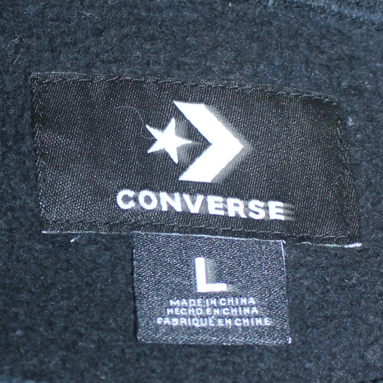 Converse Men's Black Crew Neck Logo Pullover Sweatshirt Size L