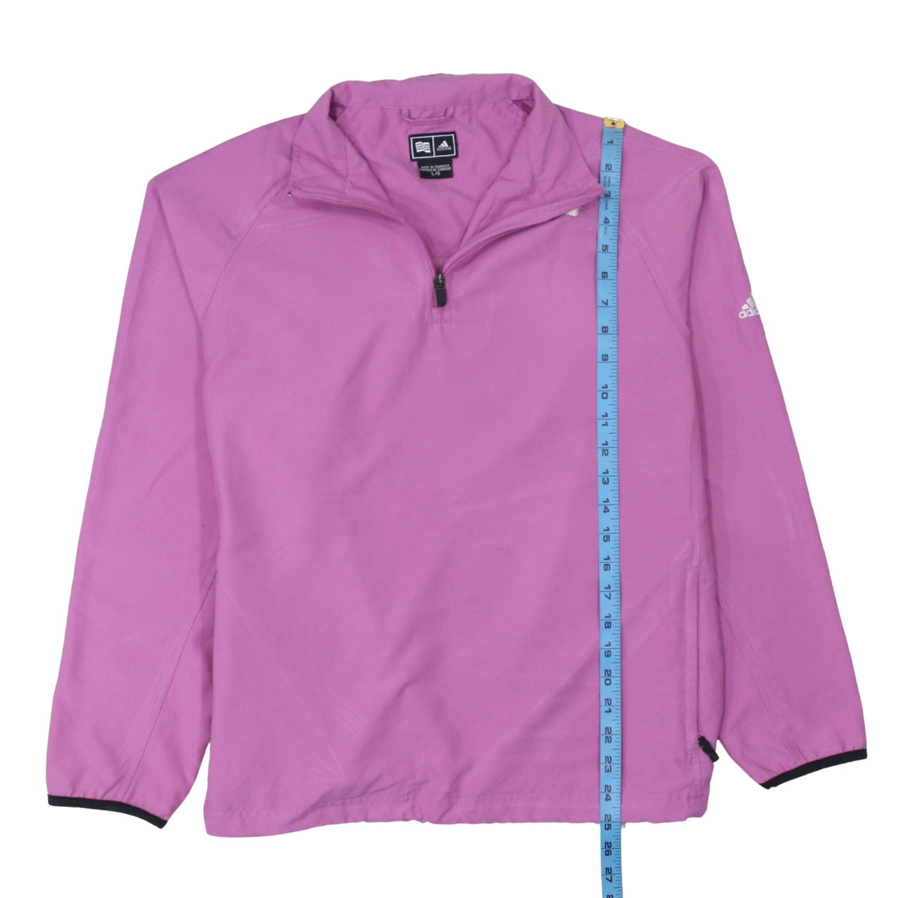 Adidas Womens Pink 1/4 Zip Pullover Sweatshirt Size L Polyester