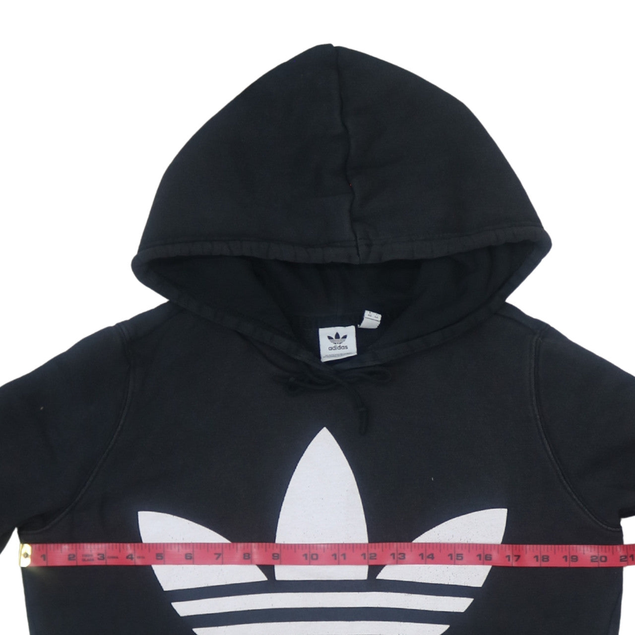 Adidas Womens Black Pullover Hoodie Size 14 Logo Print Sweatshirt