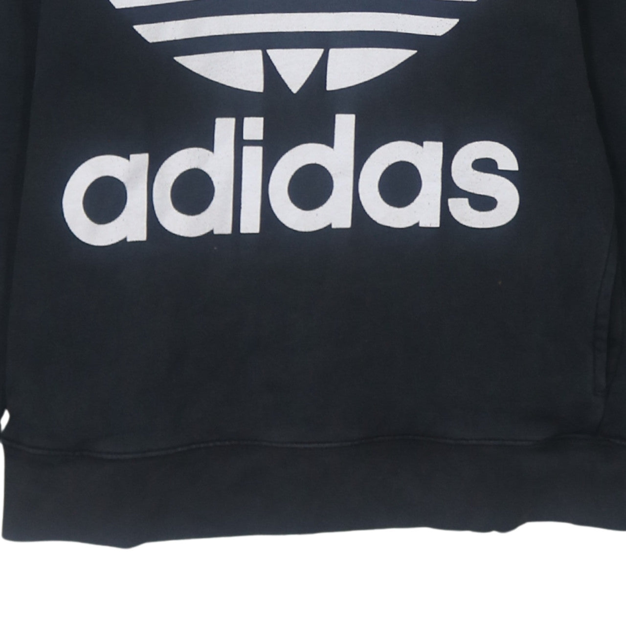 Adidas Womens Black Pullover Hoodie Size 14 Logo Print Sweatshirt