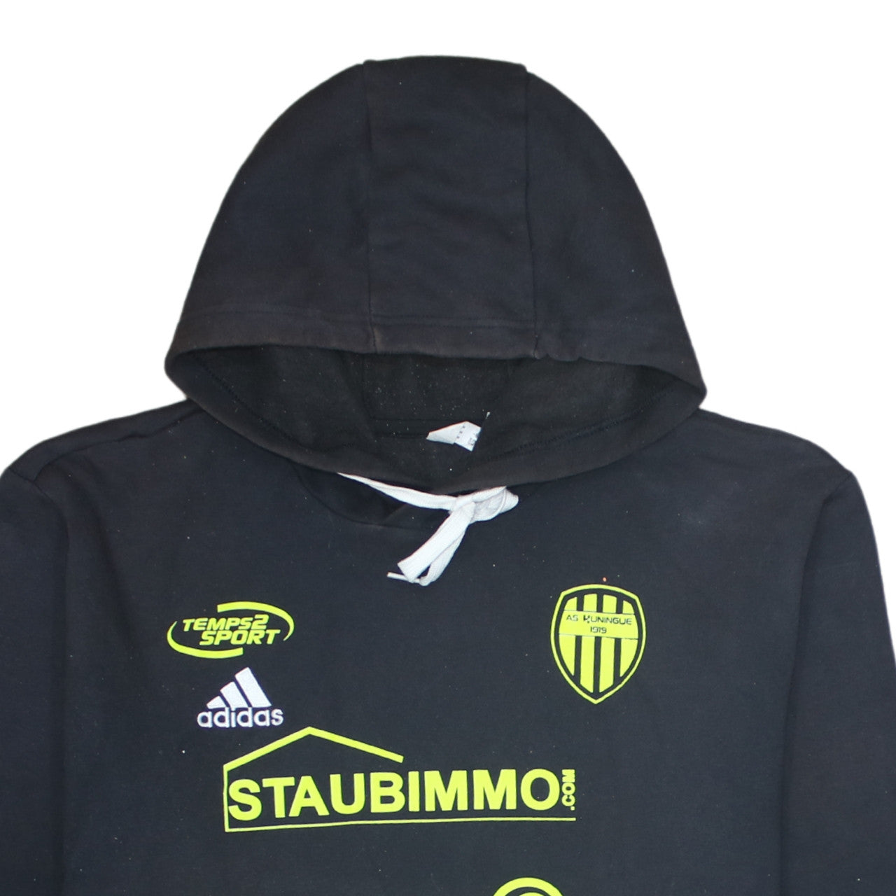 Adidas Mens Black XL Pullover Hoodie AS Kunheim Sports Fleece Sweatshirt