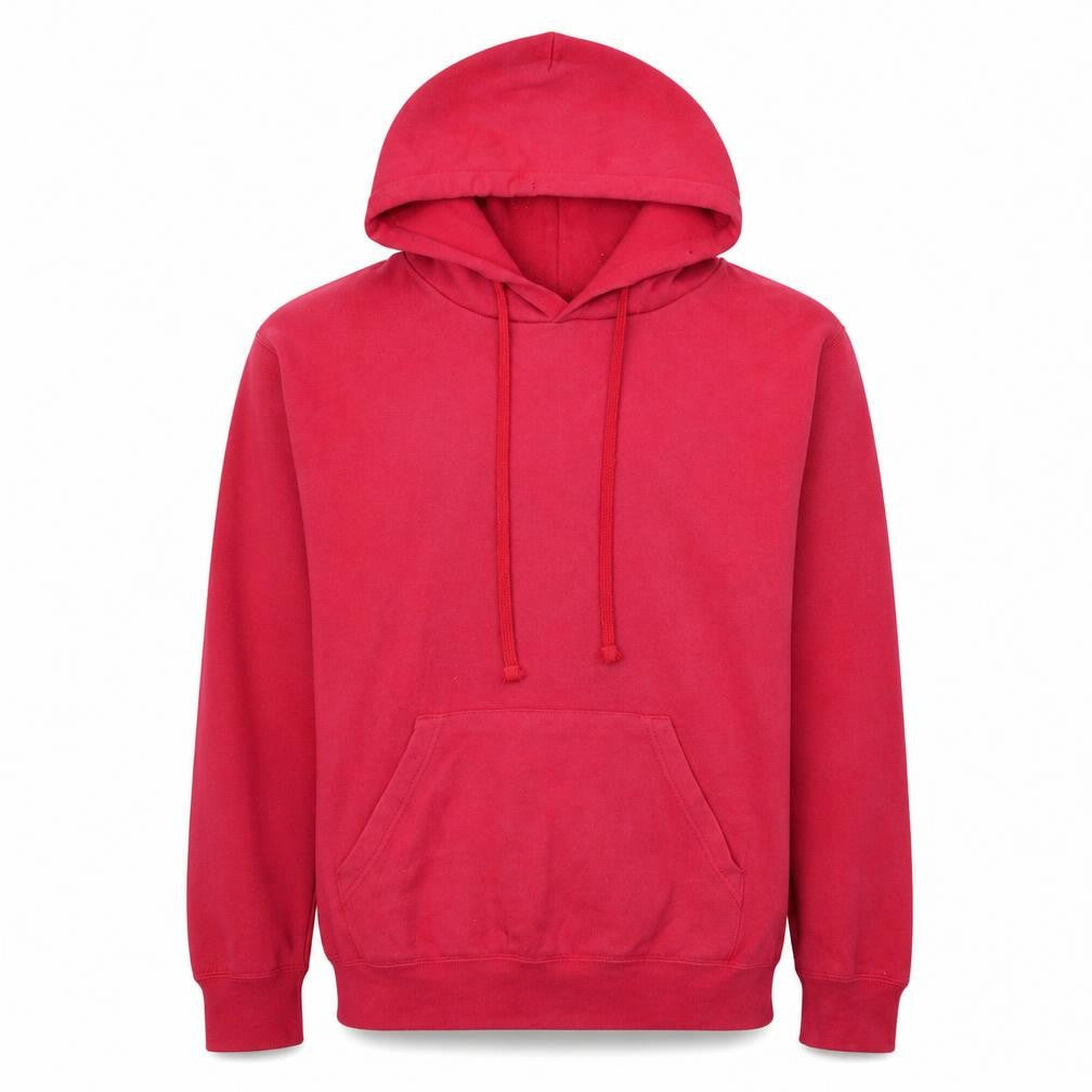 Russell Mens Red Pullover Hoodie Small Fleece Lined Hooded Sweatshirt