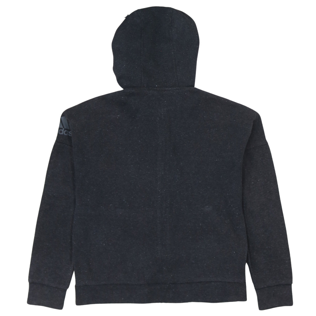 Adidas Boys Black Full Zip Hoodie 13-14 Years Regular Fit Fleece