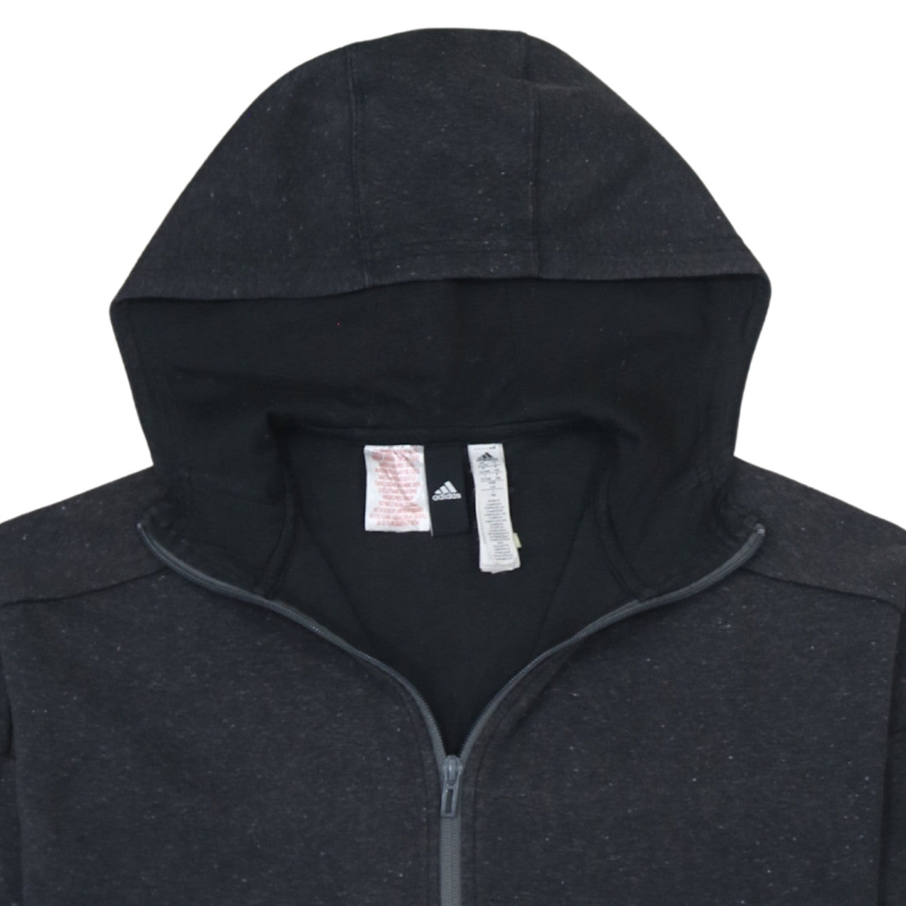 Adidas Boys Black Full Zip Hoodie 13-14 Years Regular Fit Fleece