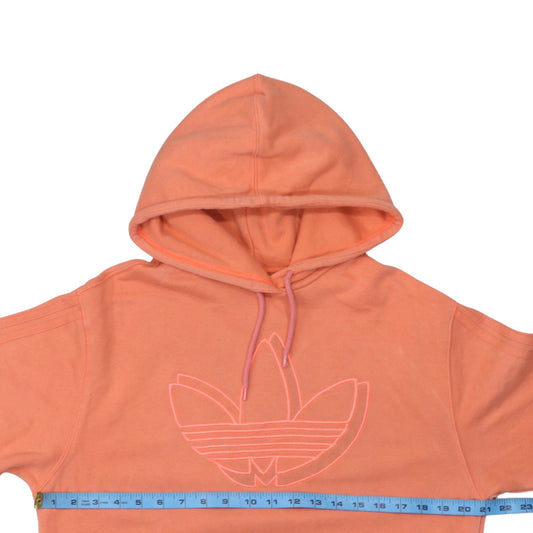 Adidas Women’s Coral Pink Hoodie Small Cotton Pullover with Logo