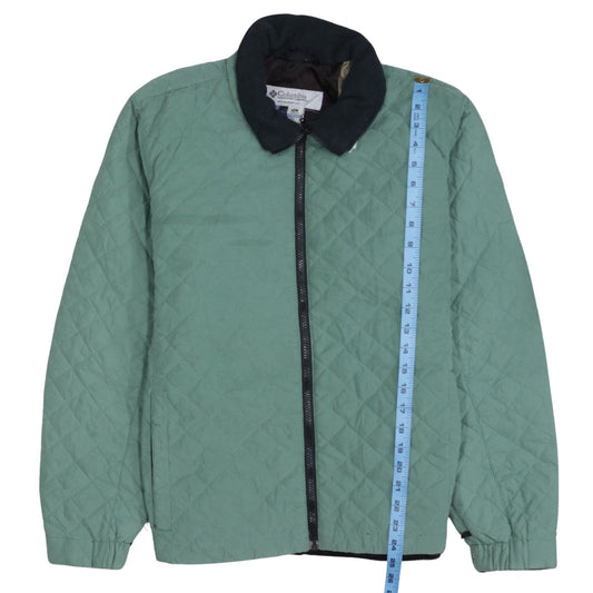 Columbia Women's Green Quilted Full Zip Mid-Length Jacket XL