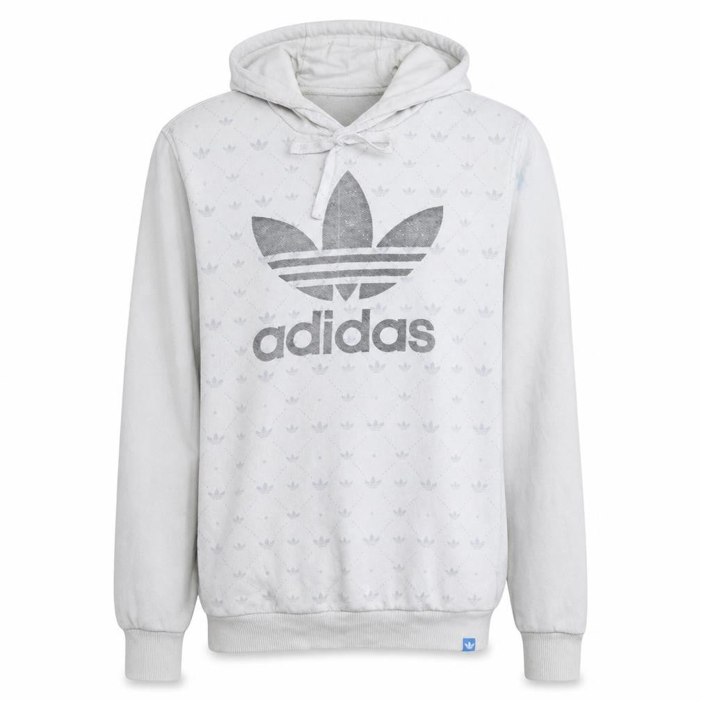 Adidas Men's White Pullover Hoodie Small Graphic Logo Sportswear