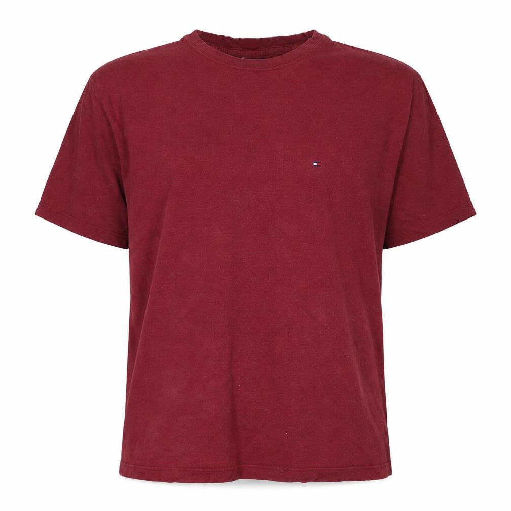 Tommy Hilfiger Men Red Cotton Crew Neck Short Sleeve T-Shirt Size L