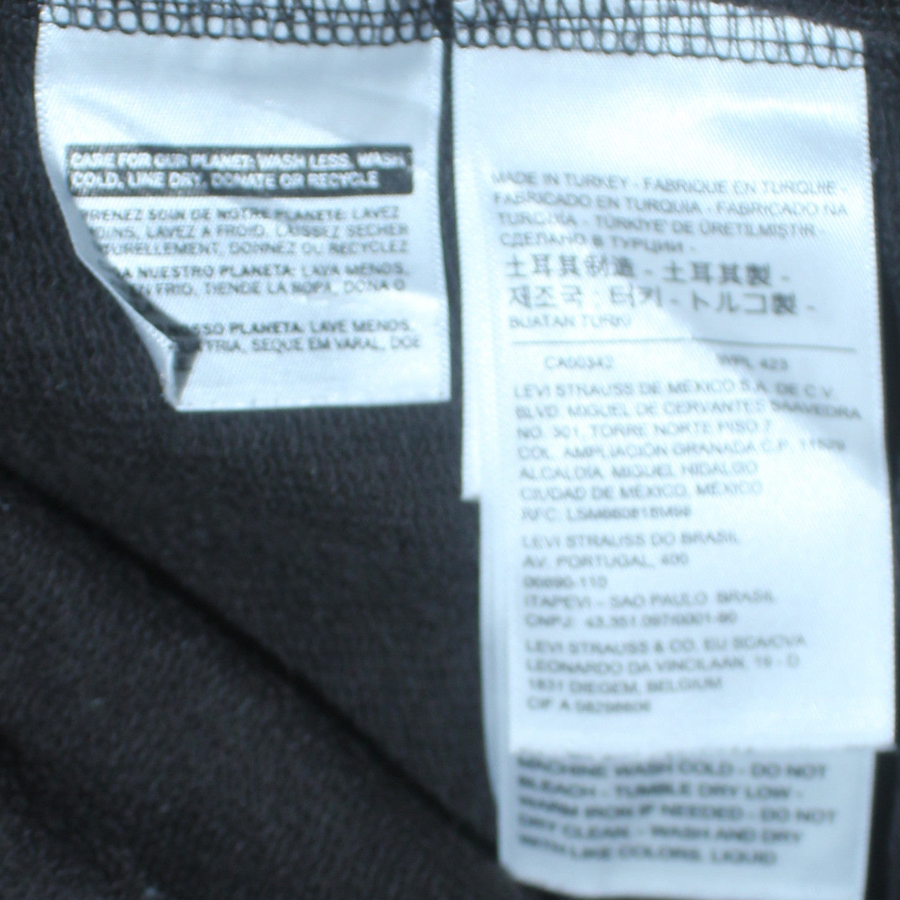 Levi's Men's Black Small Pullover Hoodie with Rainbow Embroidered Logo