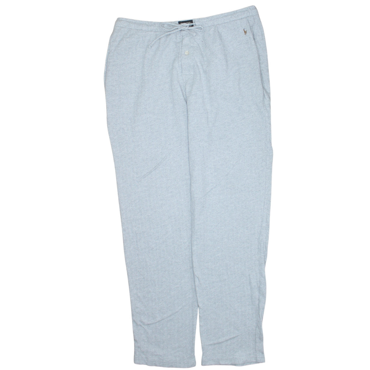 Ralph Lauren Men’s Grey Cotton Herringbone Drawstring Sweatpants L