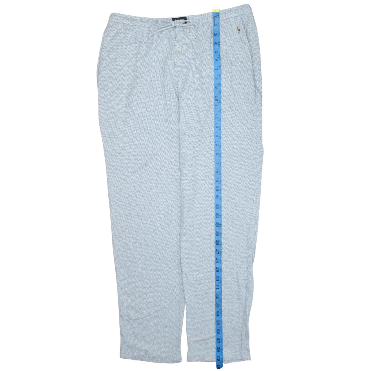 Ralph Lauren Men’s Grey Cotton Herringbone Drawstring Sweatpants L