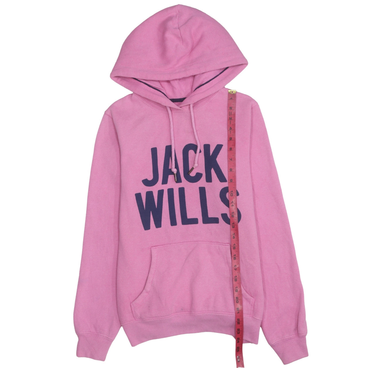 Jack Wills Womens Pink Pullover Hoodie Size 10 with Logo Print