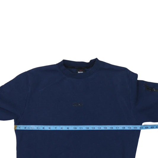 Diesel Mens Blue Crew Neck Pullover Sweatshirt Medium