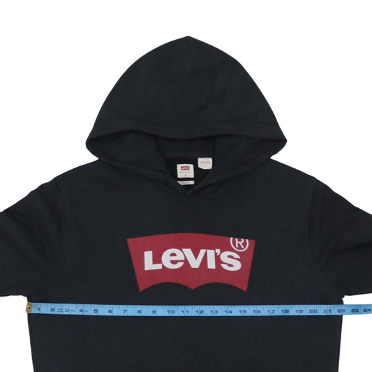 Levi's Mens Black Pullover Hoodie Sweatshirt M Regular Fit Logo