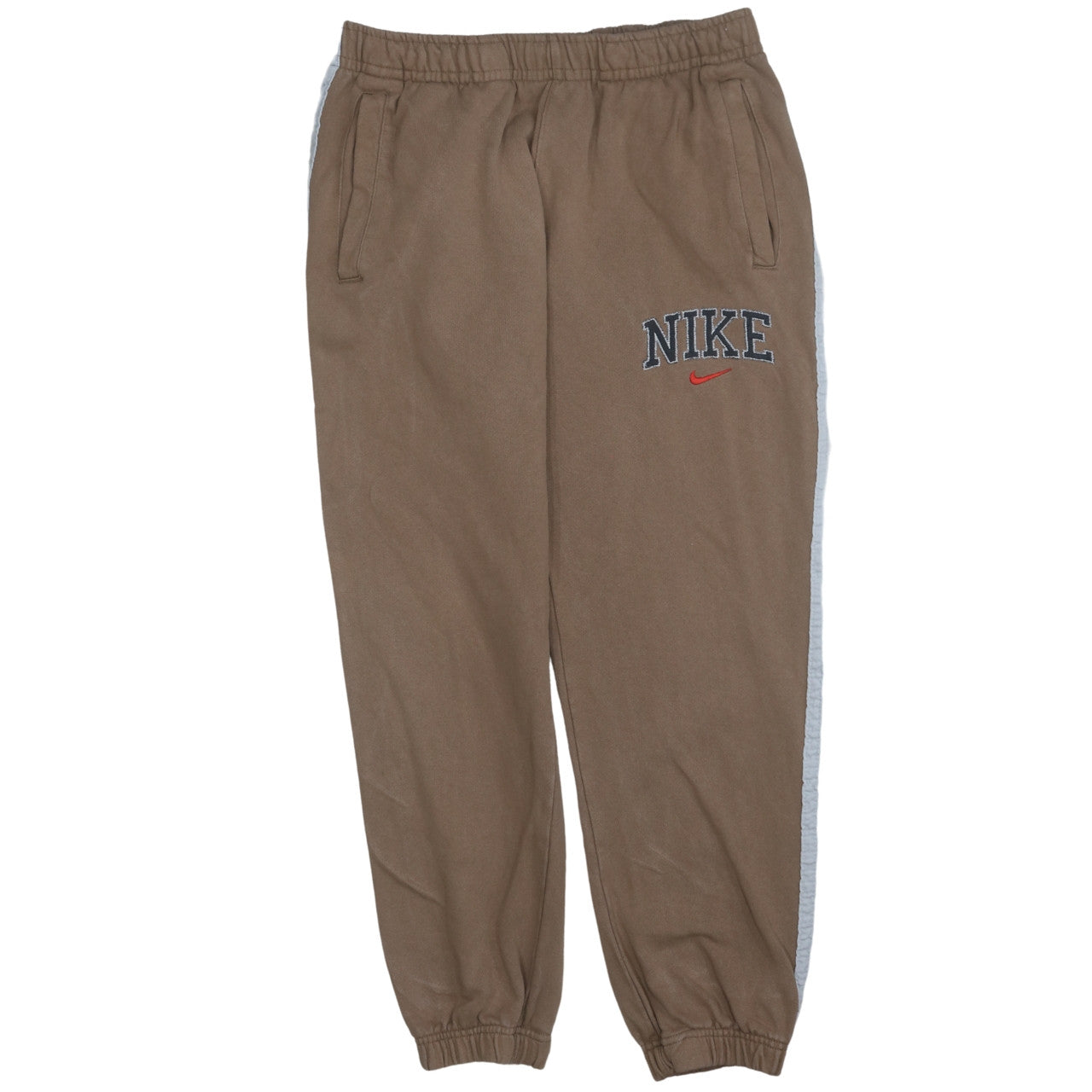 Nike Men's Brown Jogger Sweatpants M Tapered Fit Elastic Waist