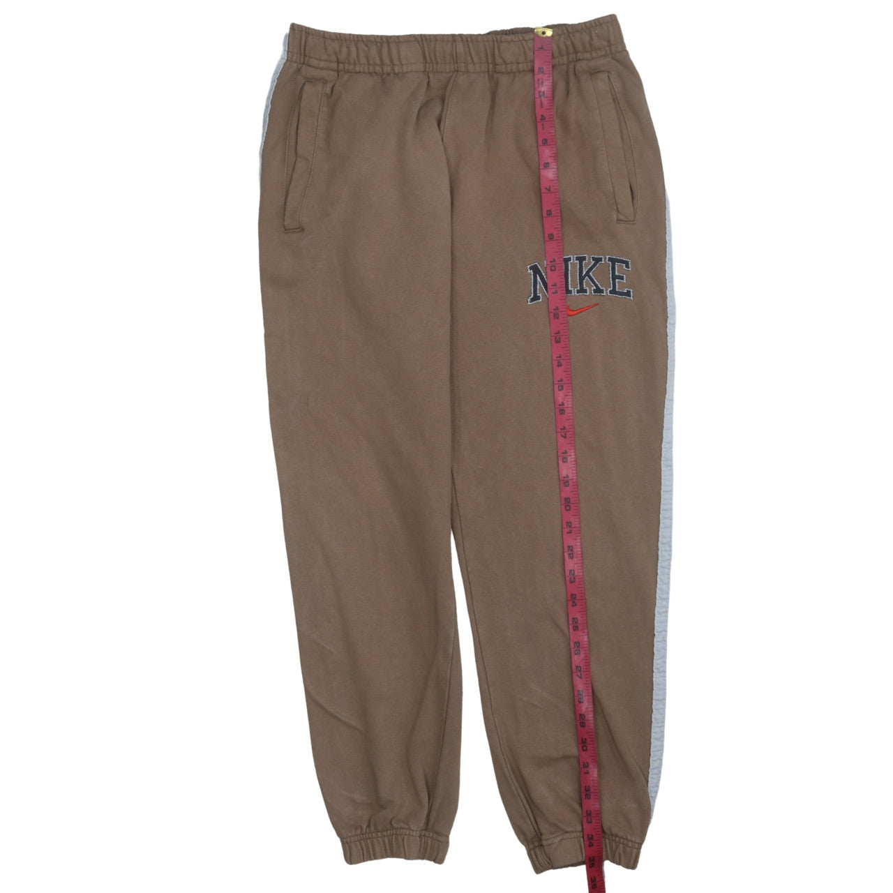 Nike Men's Brown Jogger Sweatpants M Tapered Fit Elastic Waist