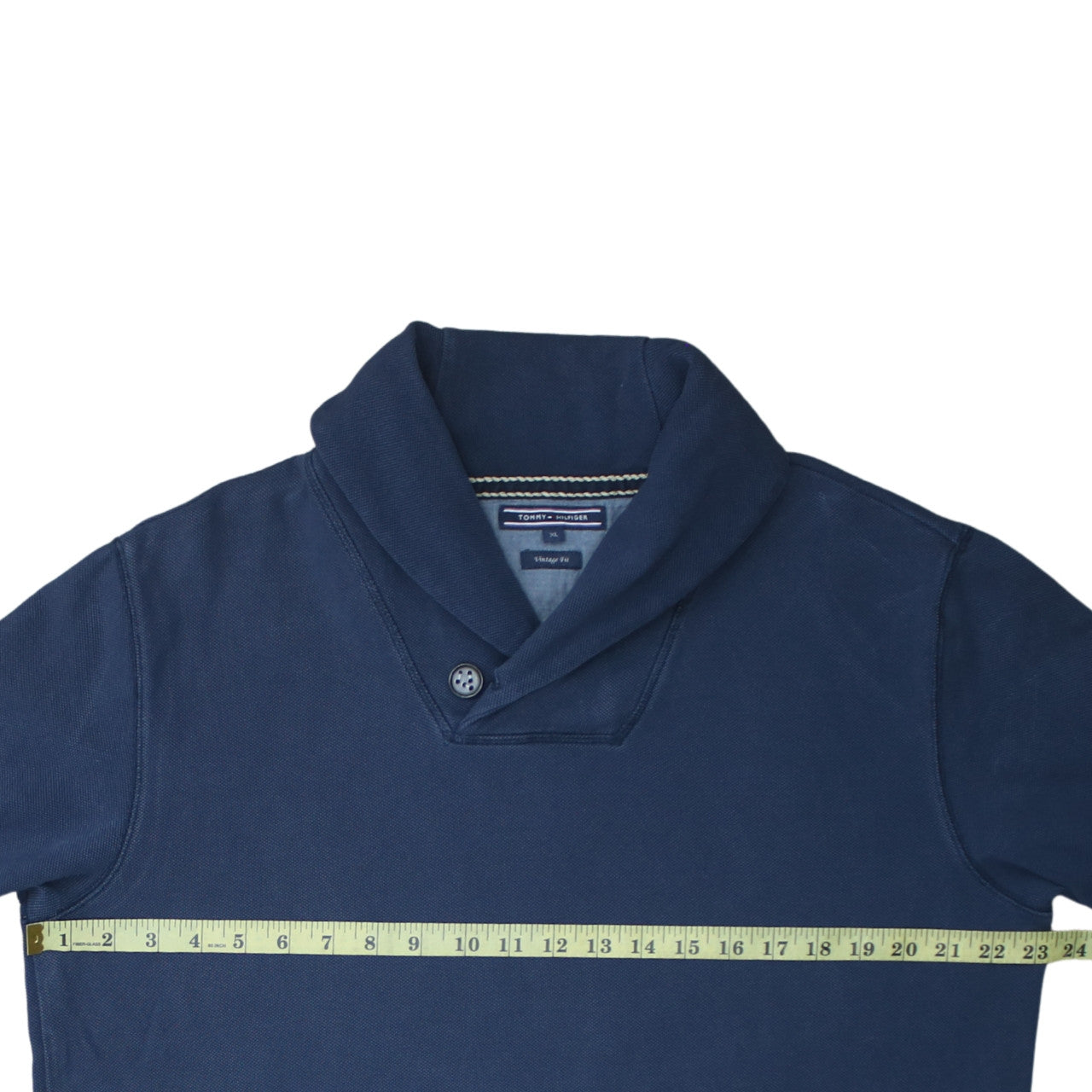 Tommy Hilfiger Men's Blue Henley Sweatshirt XL Vintage Fit